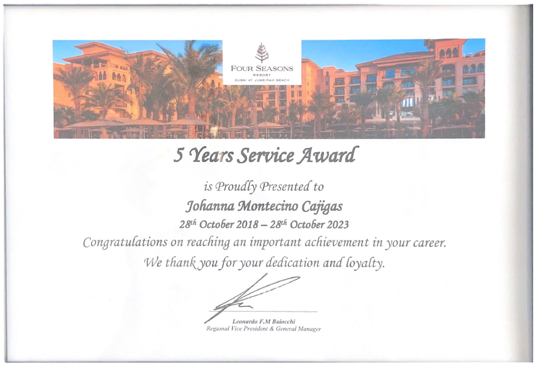 Executive Assistant at Four Seasons Hotel