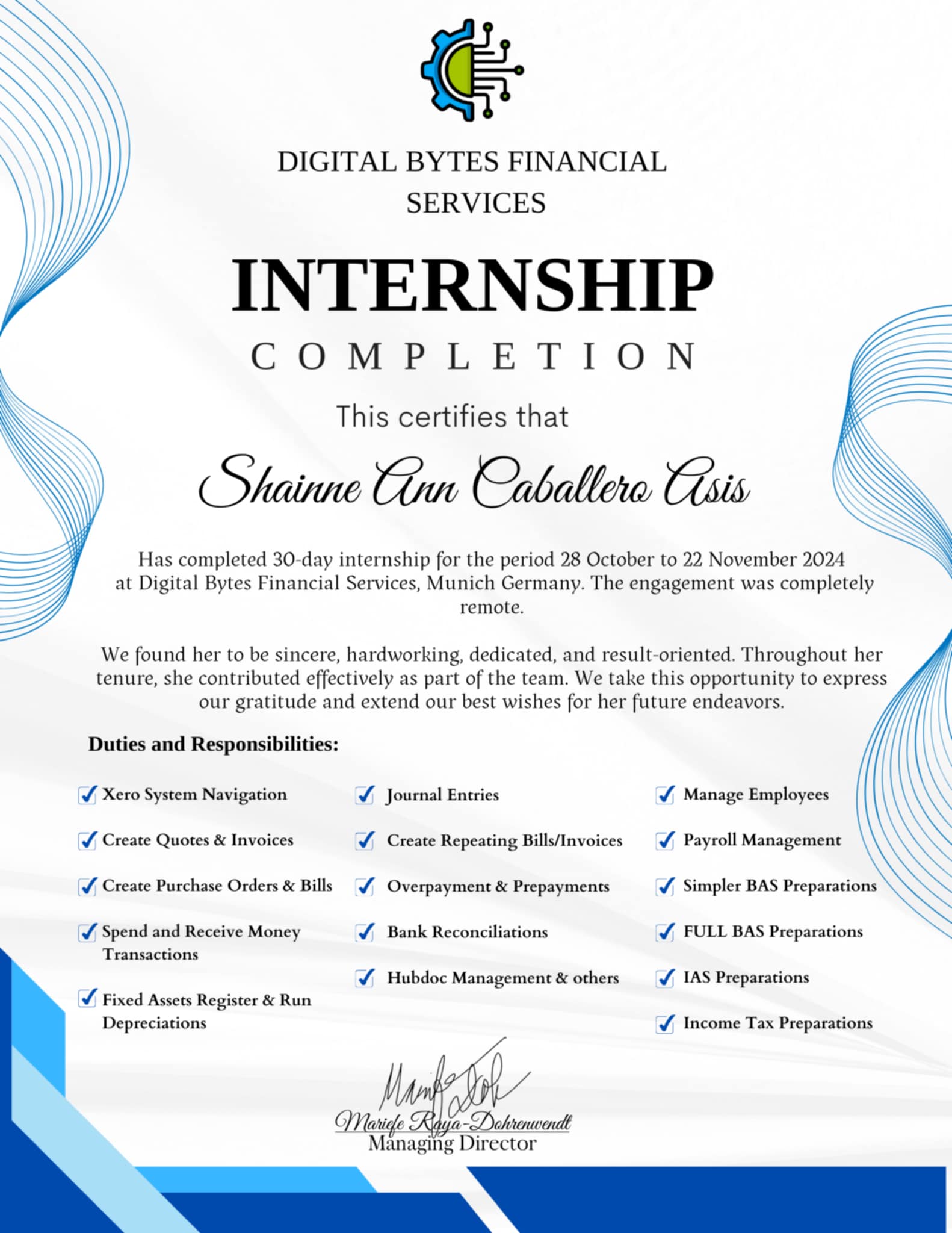 Digital Bytes Financial Services Internship