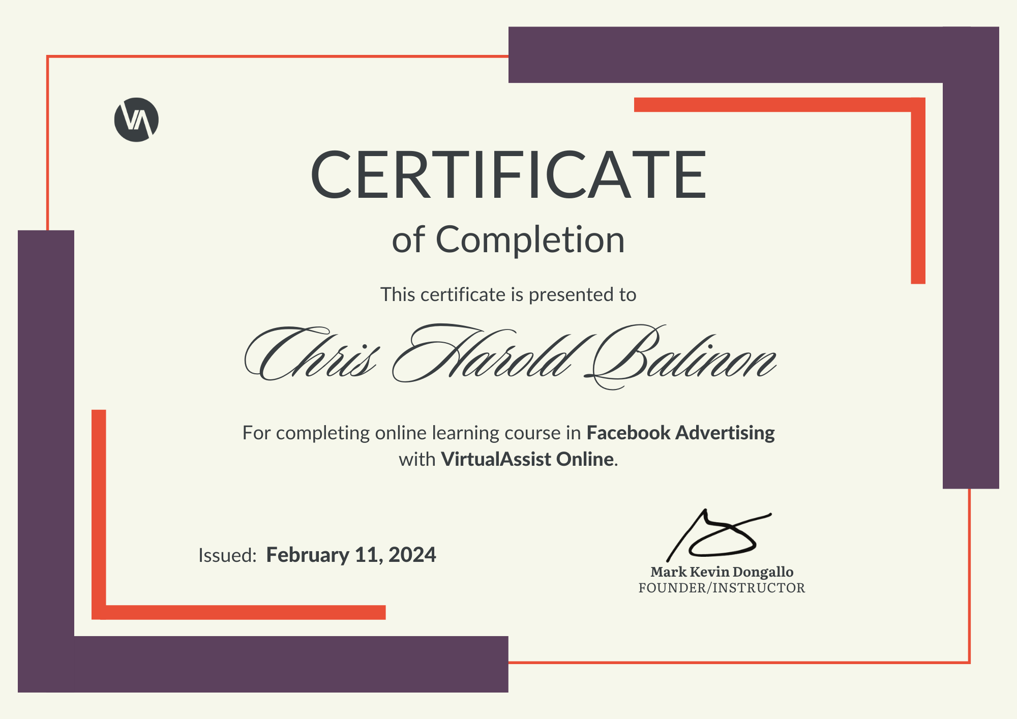 Meta Advertising Certificate
