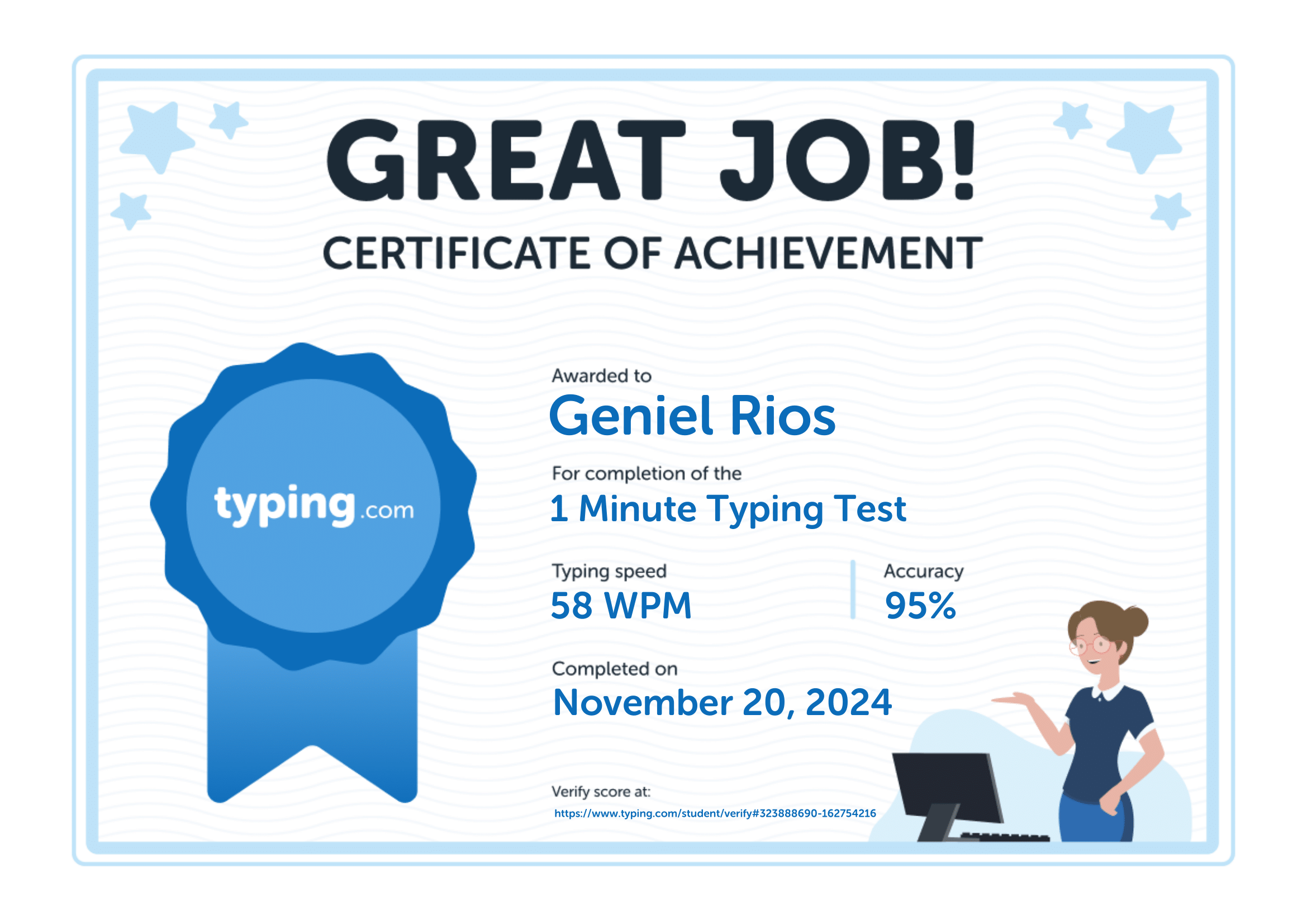Typing Test Result