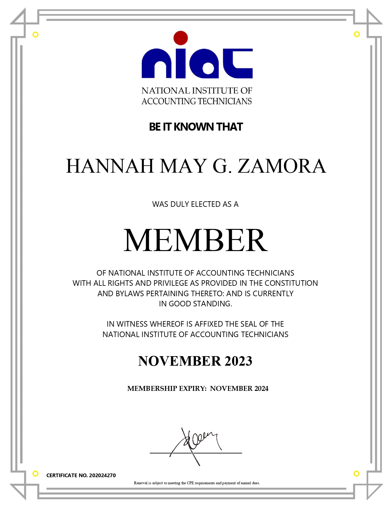 NIAT Certified Bookkeeper