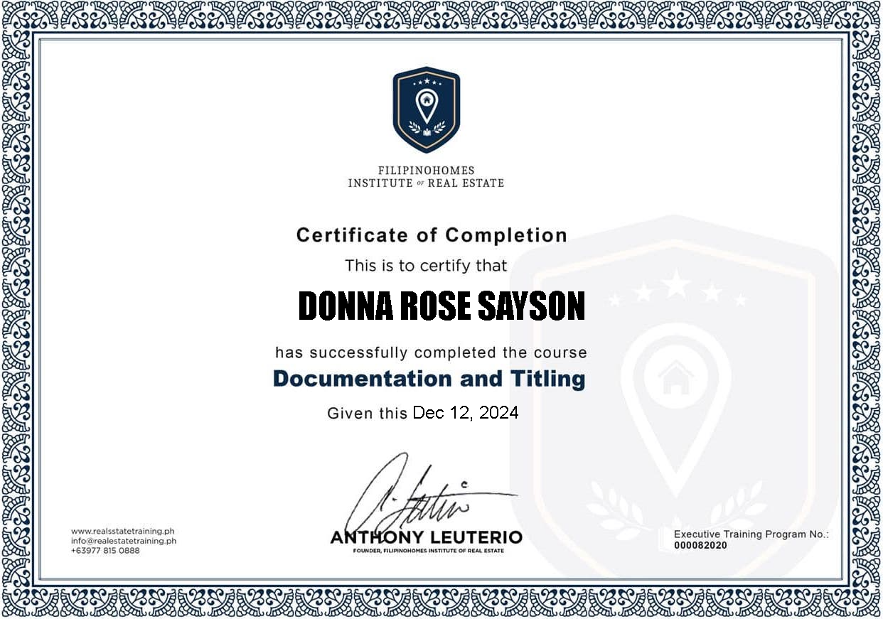 Real Estate - Documentation and Titling Training