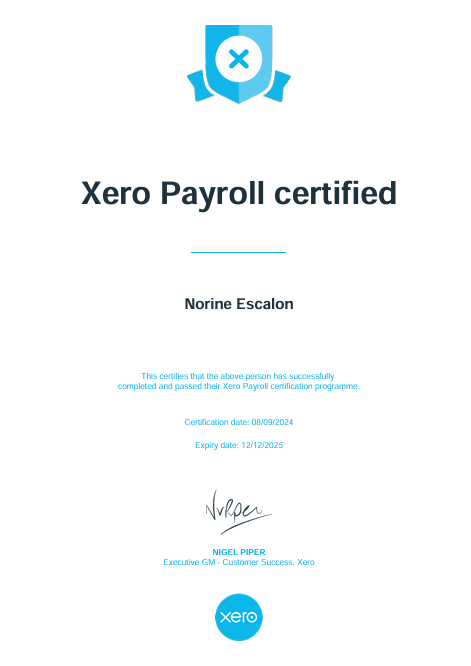 Xero Payroll Certified