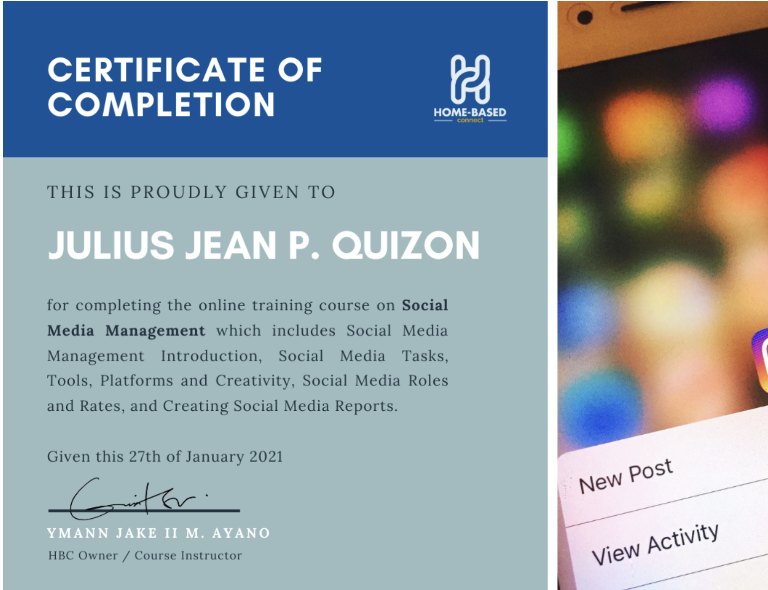 Social Media Management Certificate