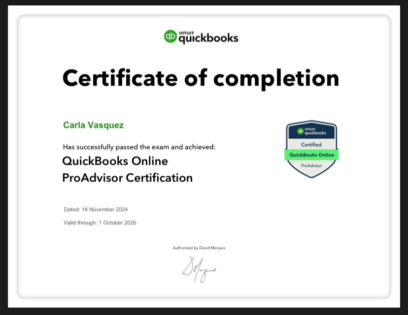 Certificate of Completion