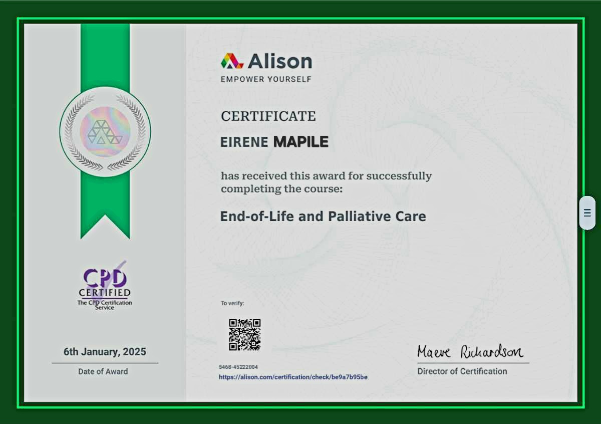 Palliative Care Certificate