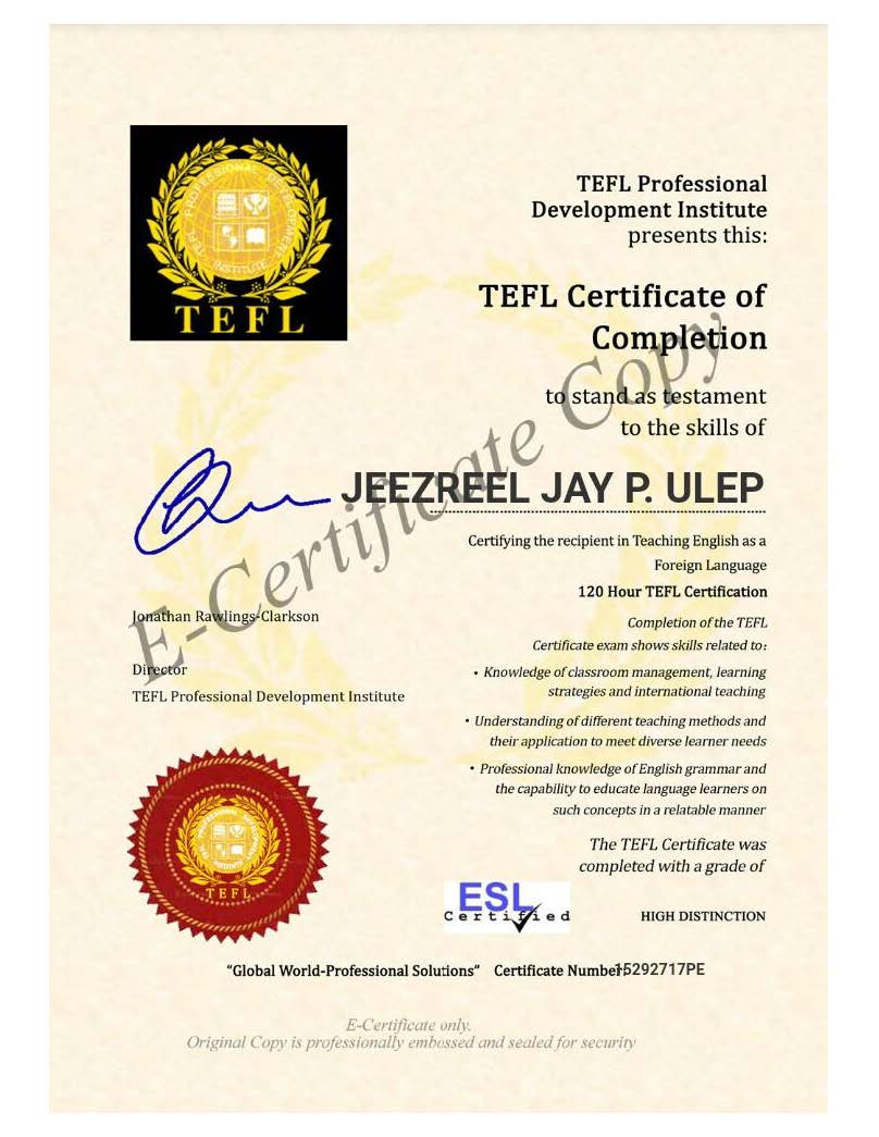 TEFL Certificate