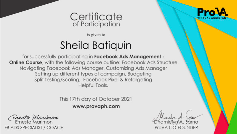 Certificate of Participation