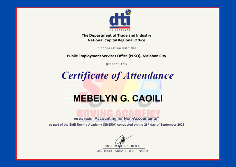 Certificate of Attendance