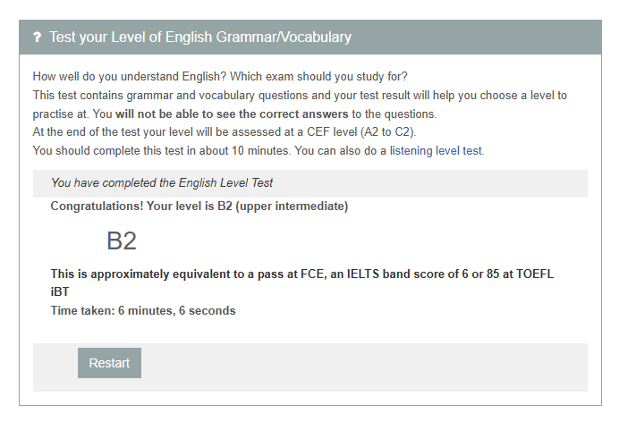 English Grammar/Vocabulary