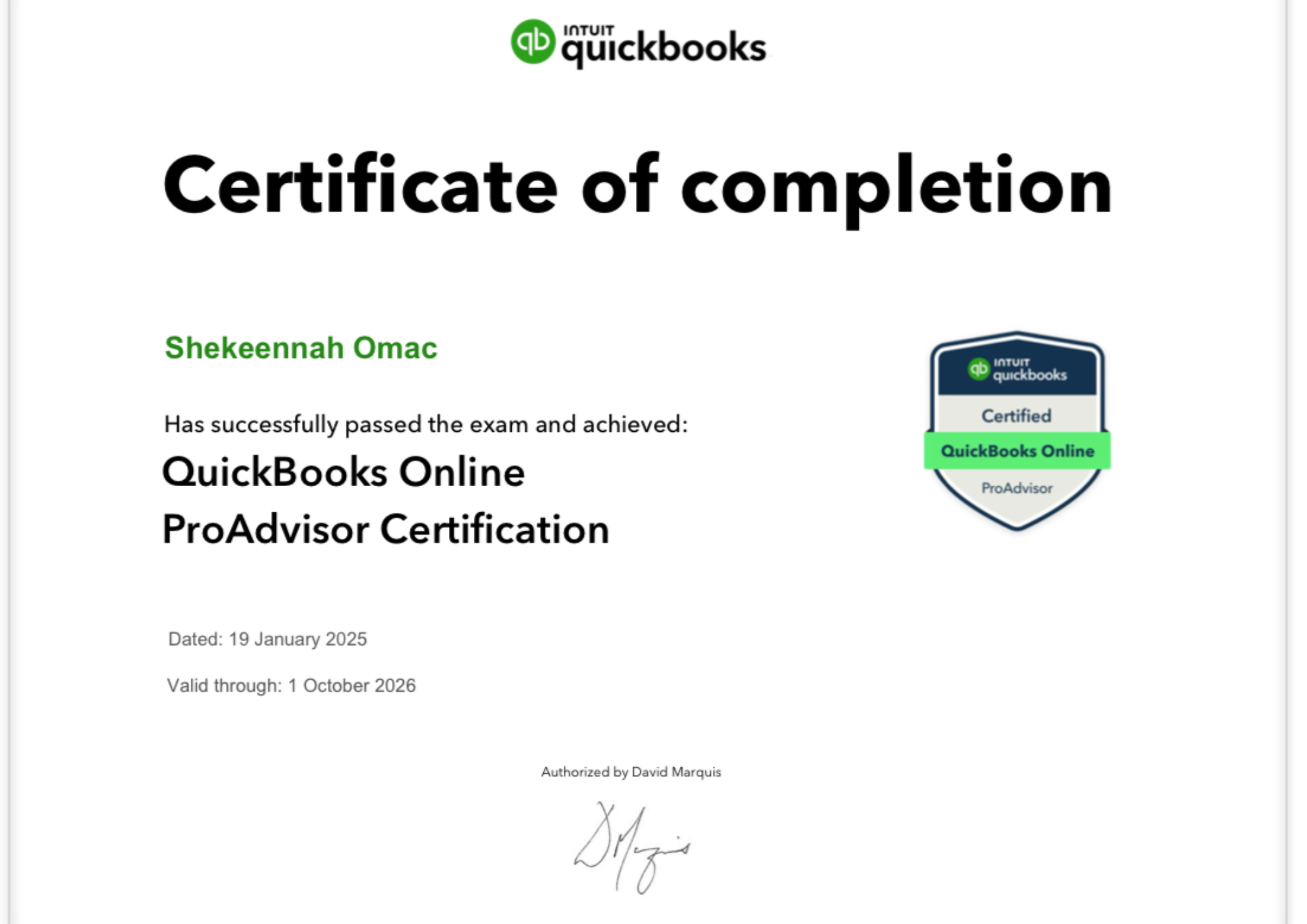 ProAdvisor Certification