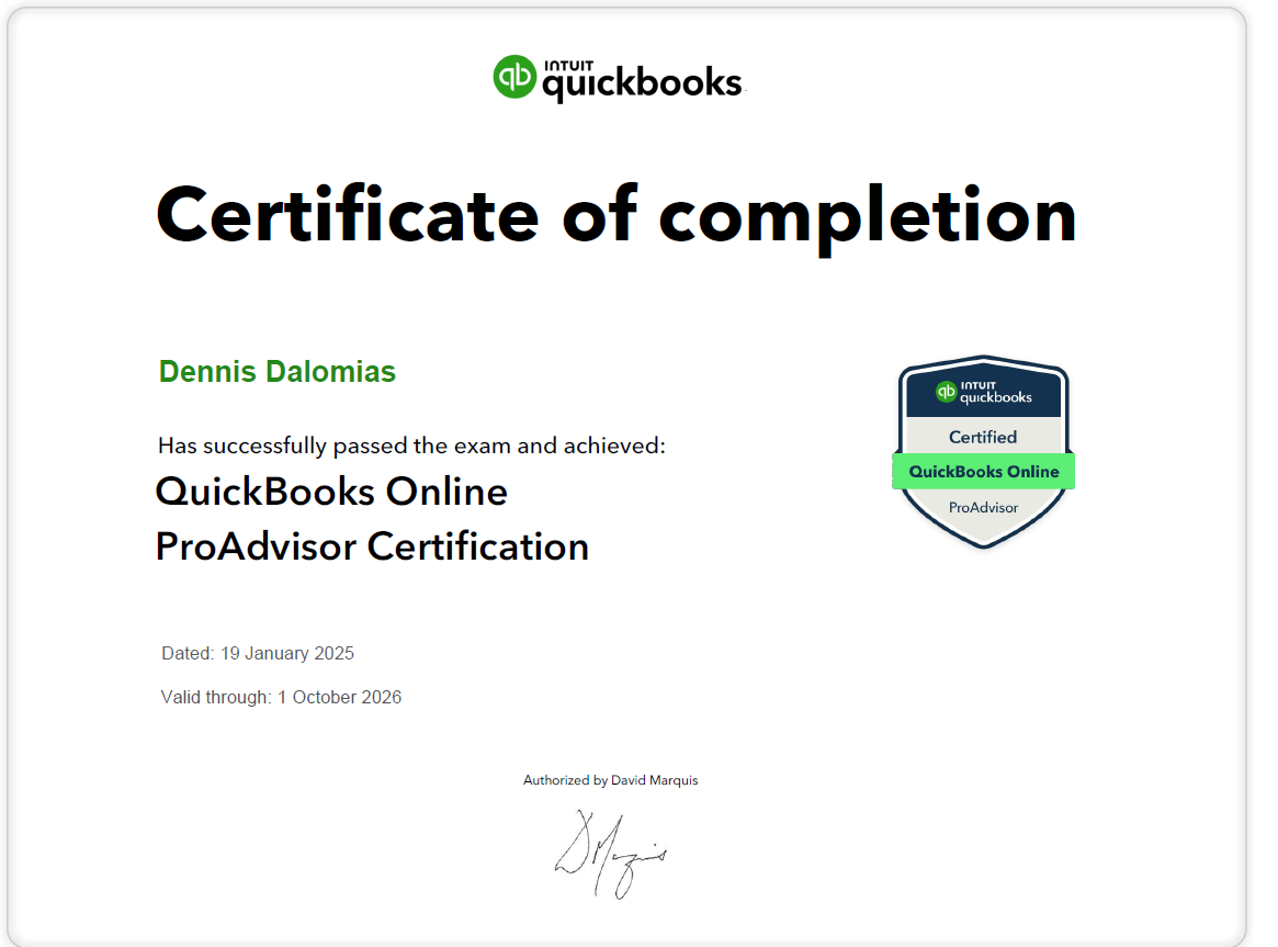 Quickbooks Online Pro Advisor