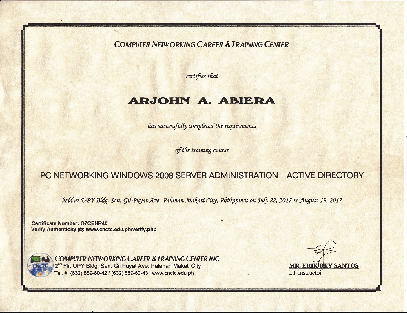 PC NETWORKING WINDOWS 2008 SERVER ADMINISTRATION - ACTIVE DIRECTORY