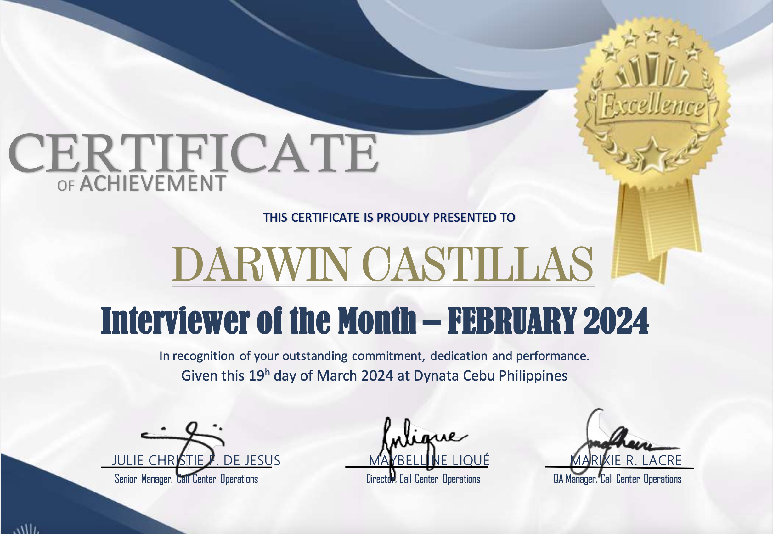 Awards and Certificate