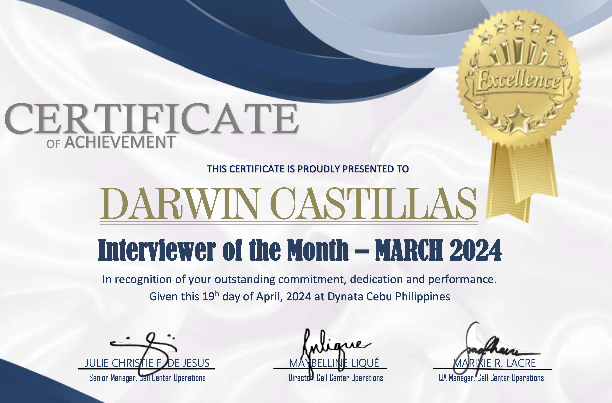 Awards and Certificate