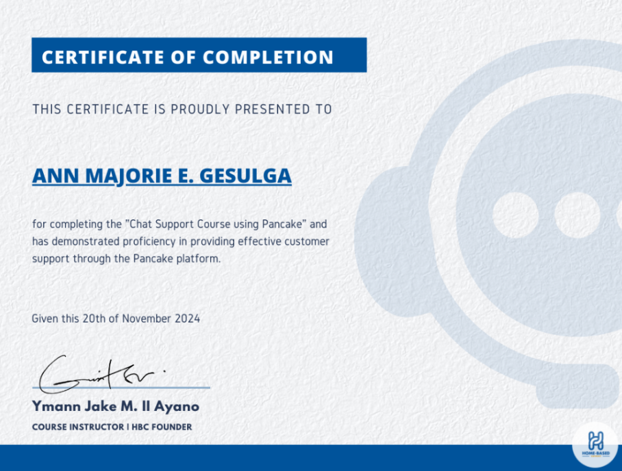 Chat Support Course using Pancake