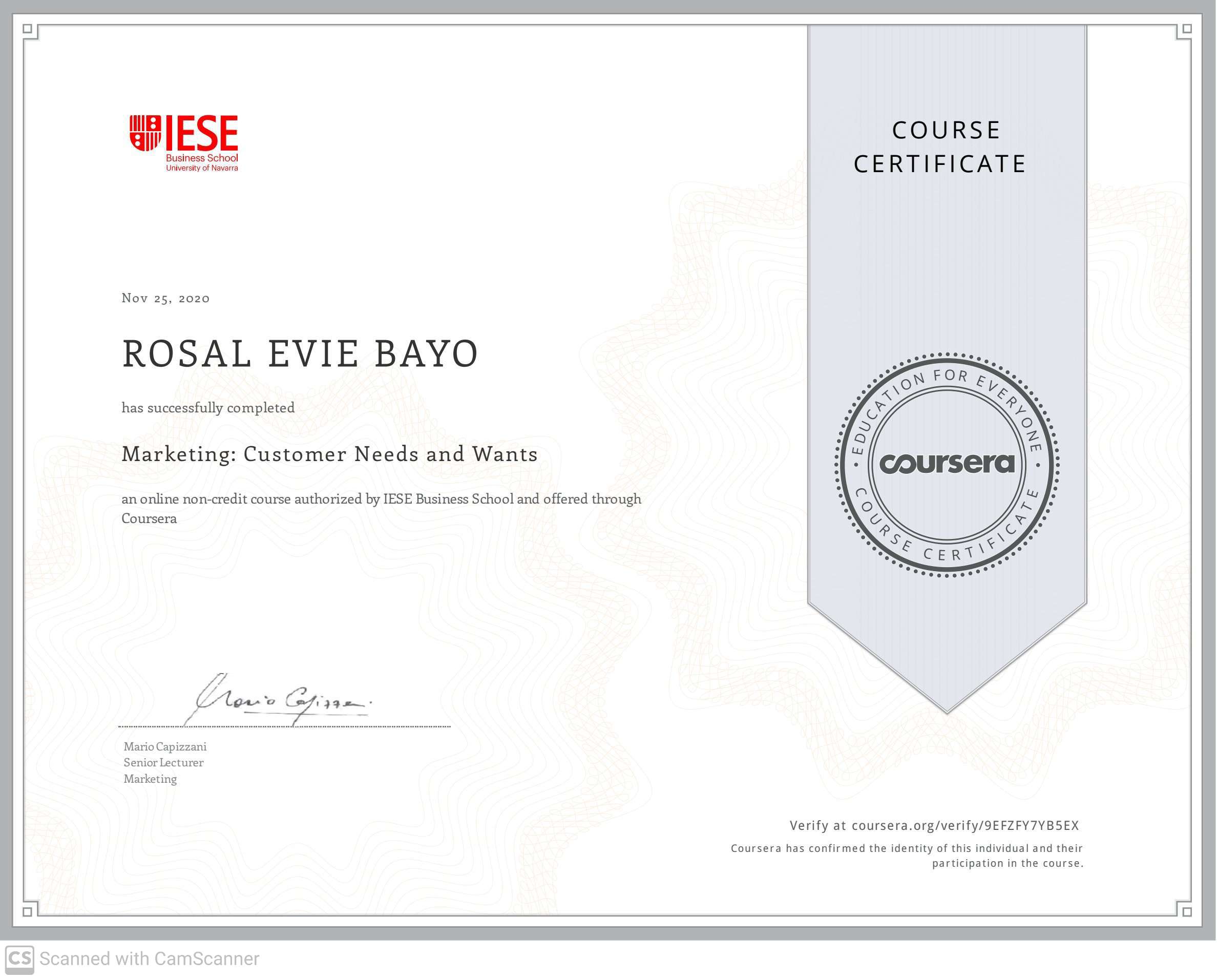 Marketing Certificate