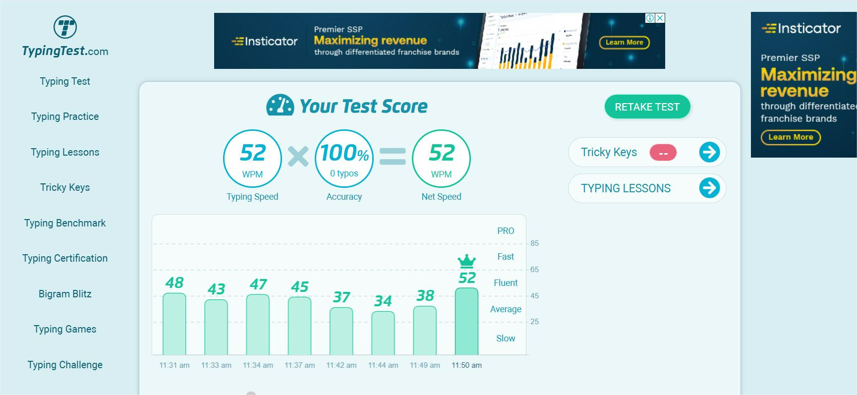 Typing Test Score