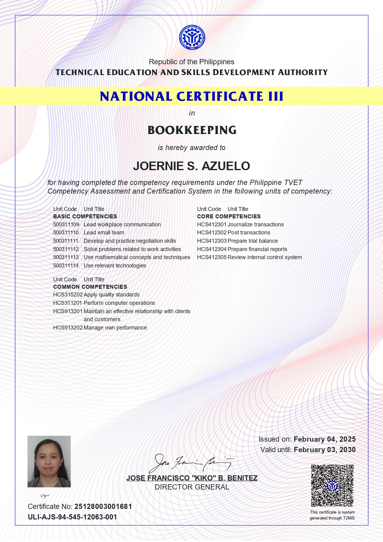 National Certificate III in Bookkeeping