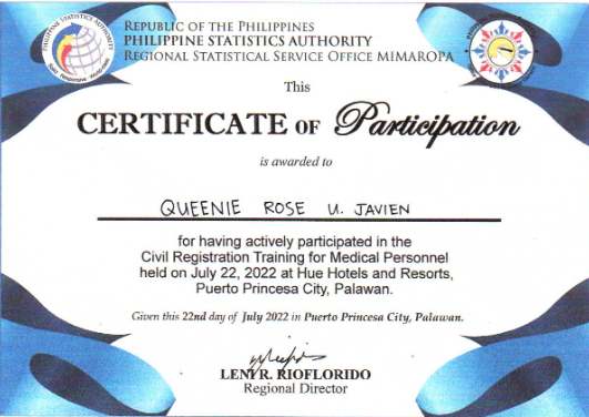 Civil Registration Training for Medical Personnel