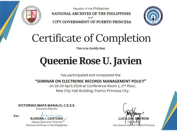 Seminar on Electronic Records Management Policy