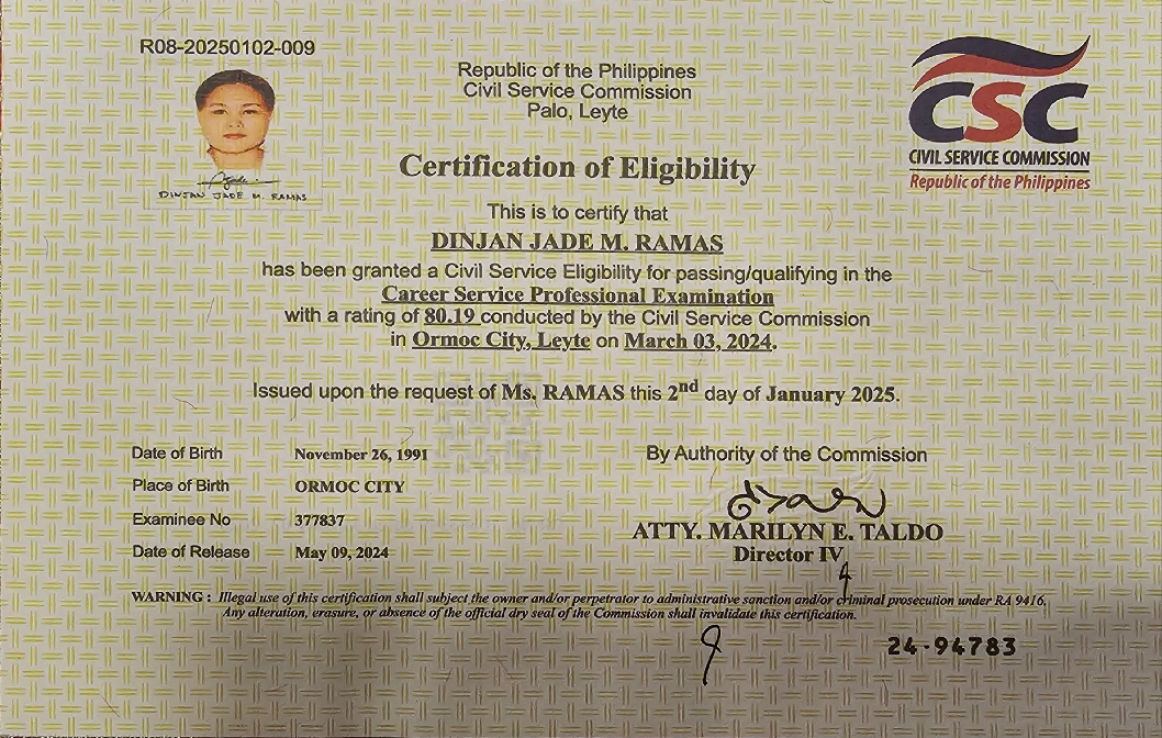 Certificate of Professional Eligibility
