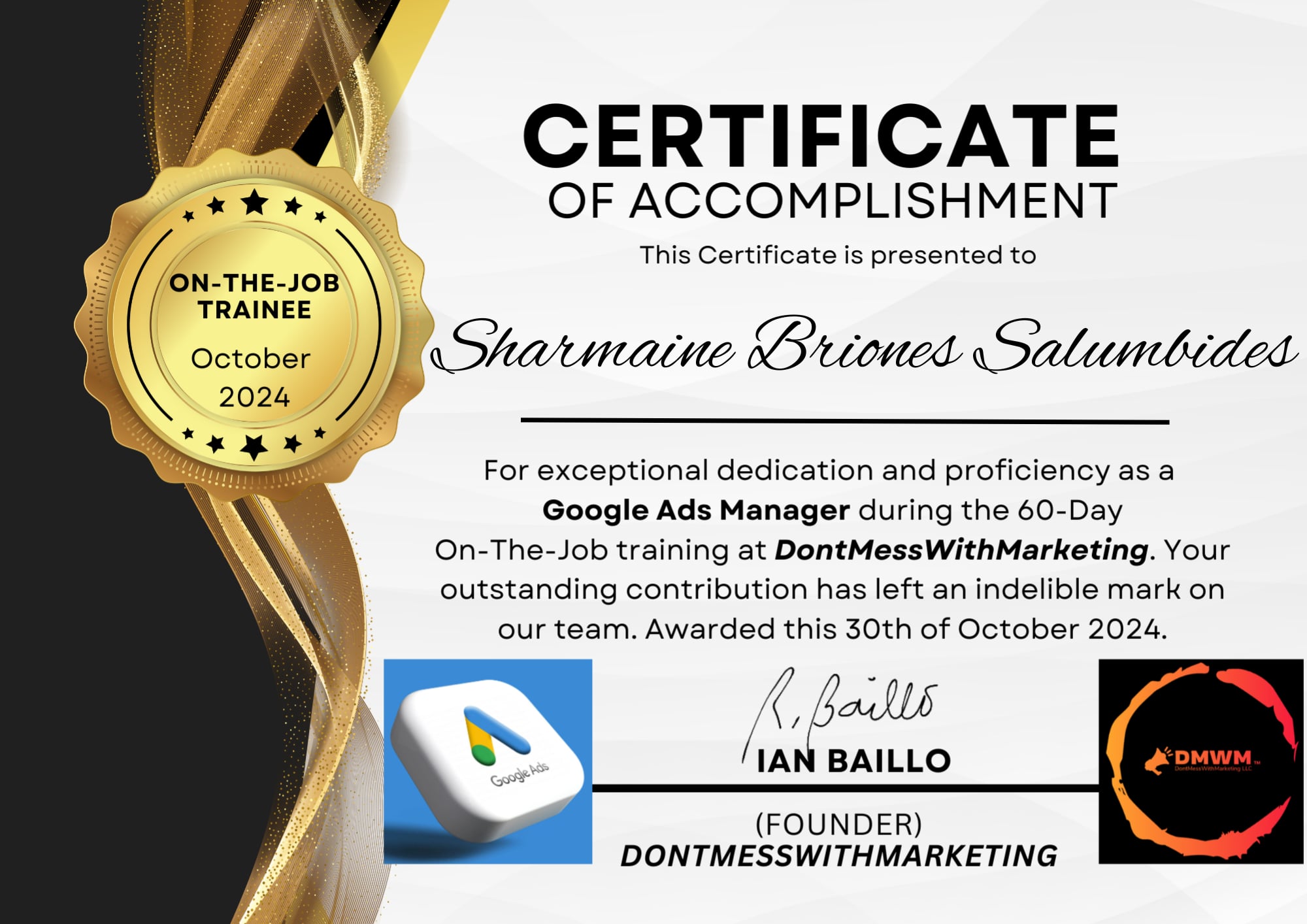 Google Ads Internship Training