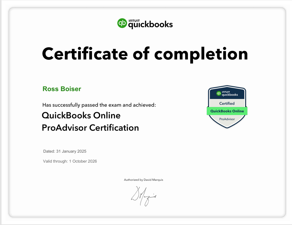 Quickbooks online ProAdvisor