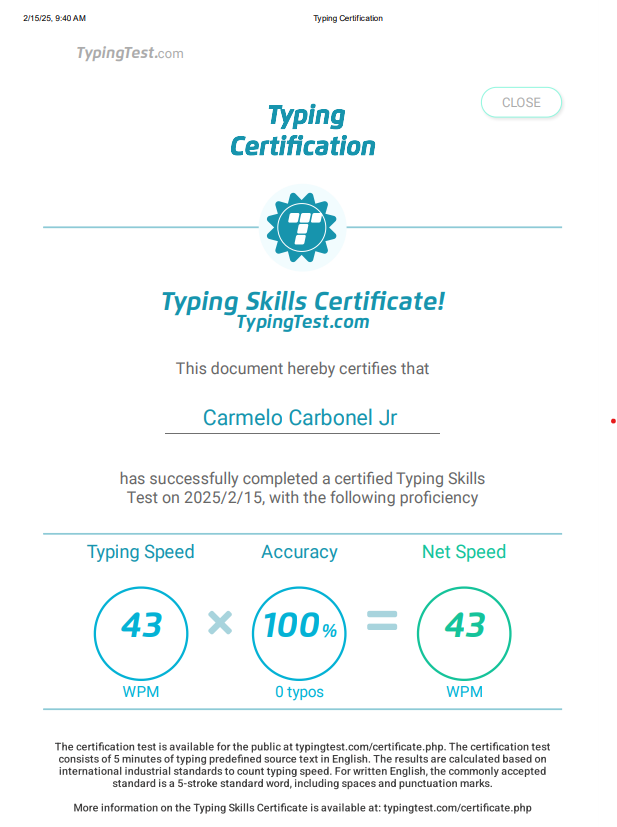 Typing Skills