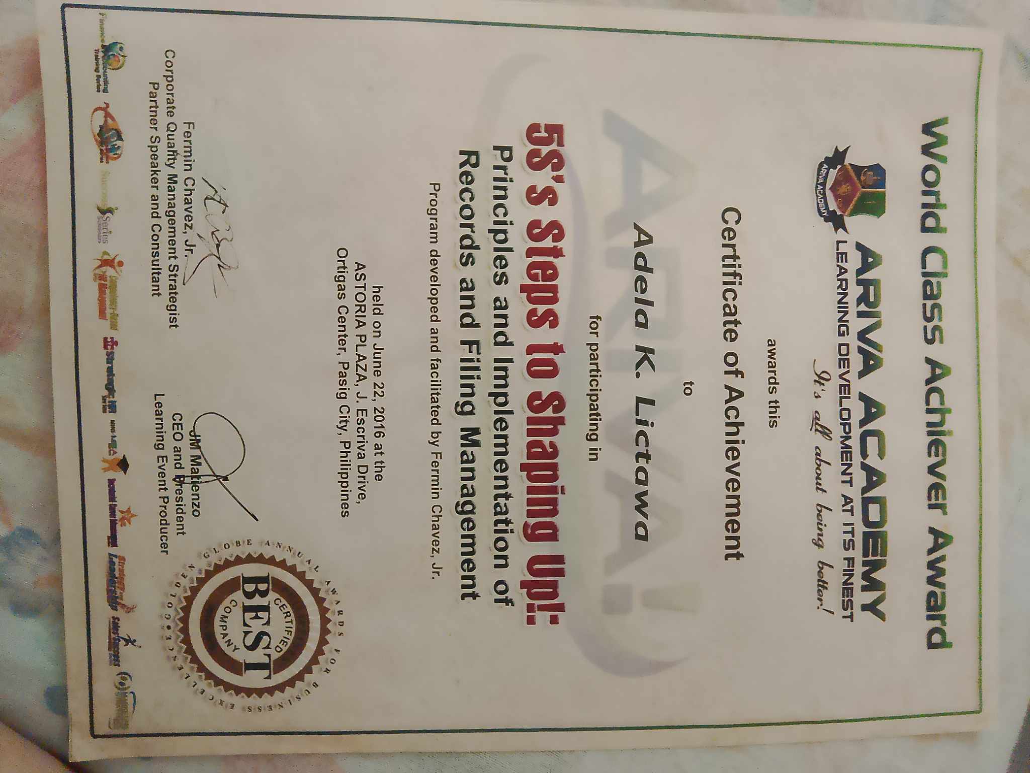 Principles & Implementation of Records & Filing Management