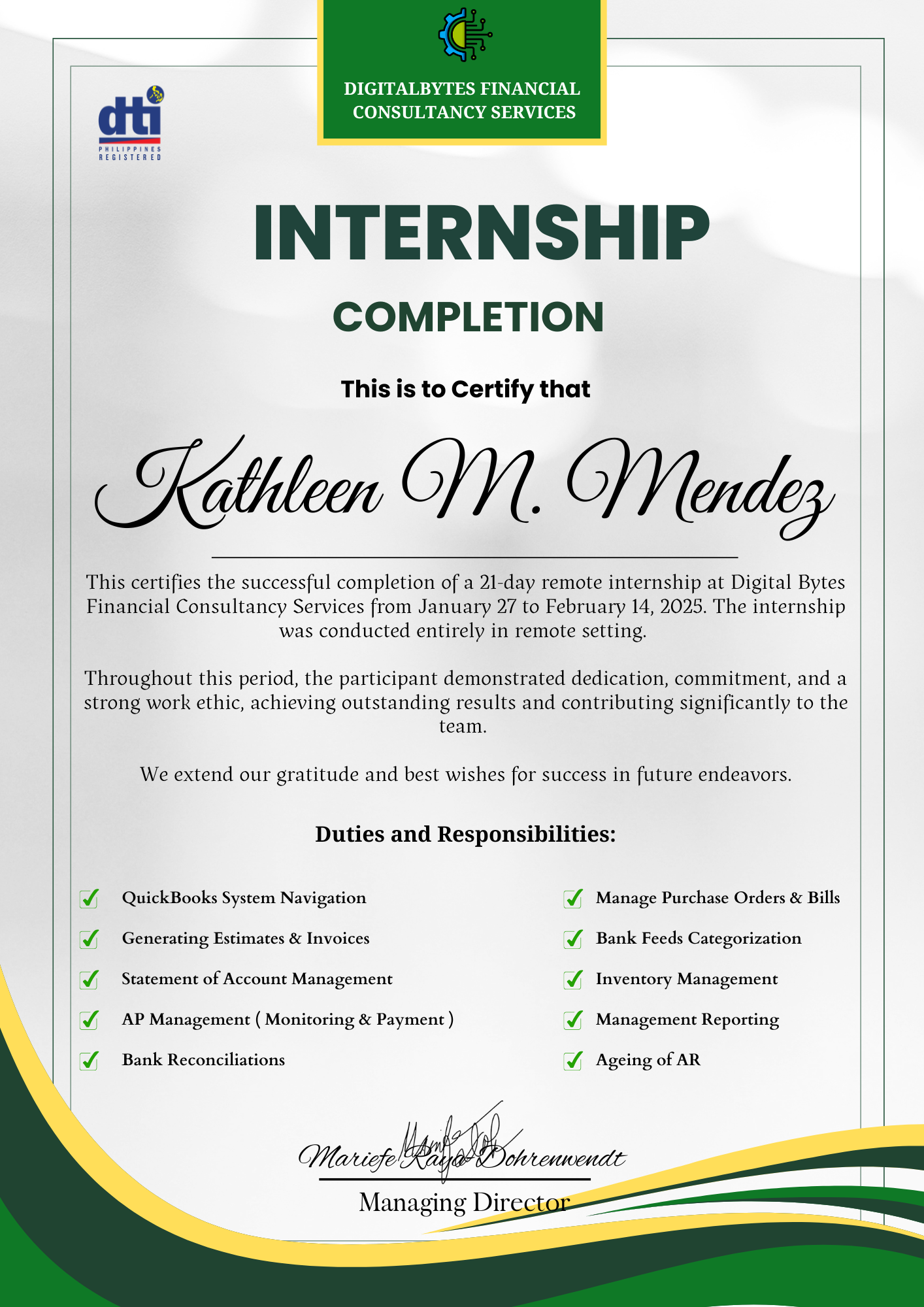 QUICKBOOK INTERNSHIP