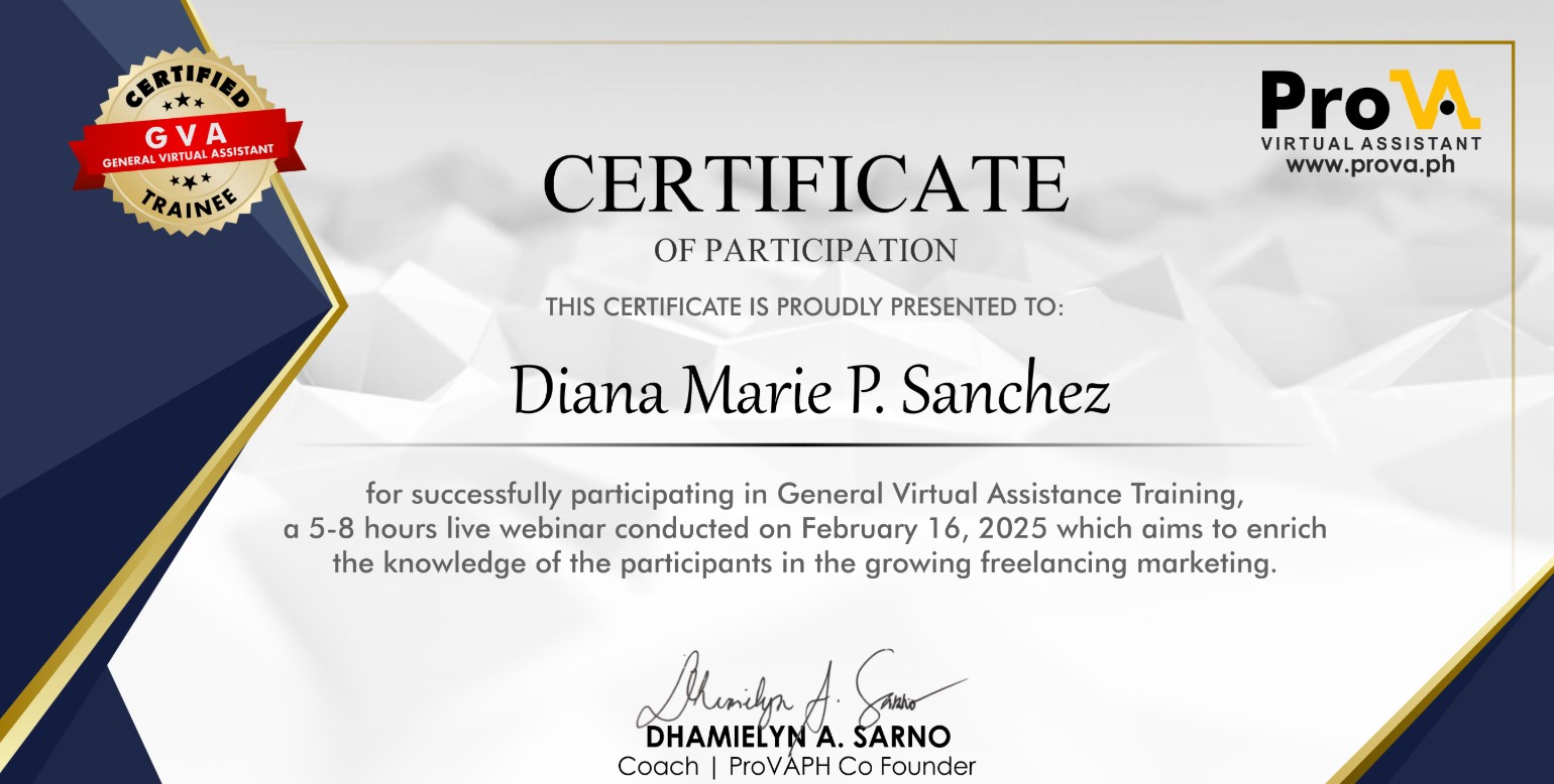 General Virtual Assistant Certificate