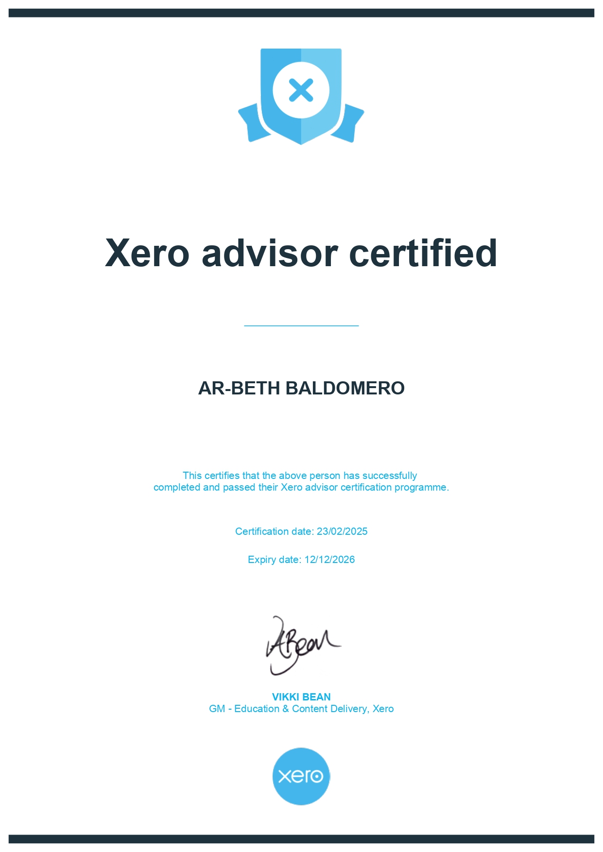 XERO ADVISOR CERTIFIED