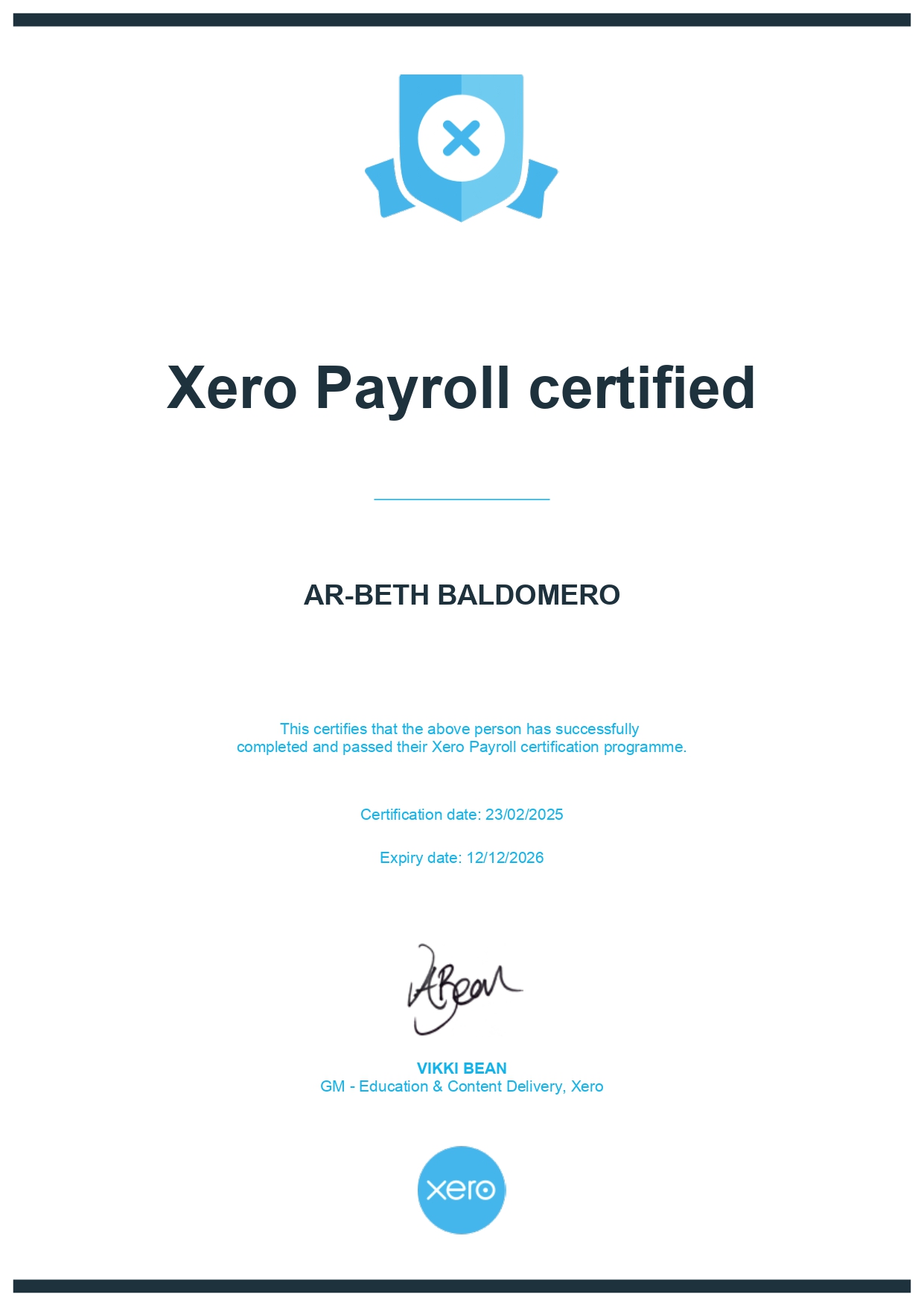 XERO PAYROLL CERTIFIED