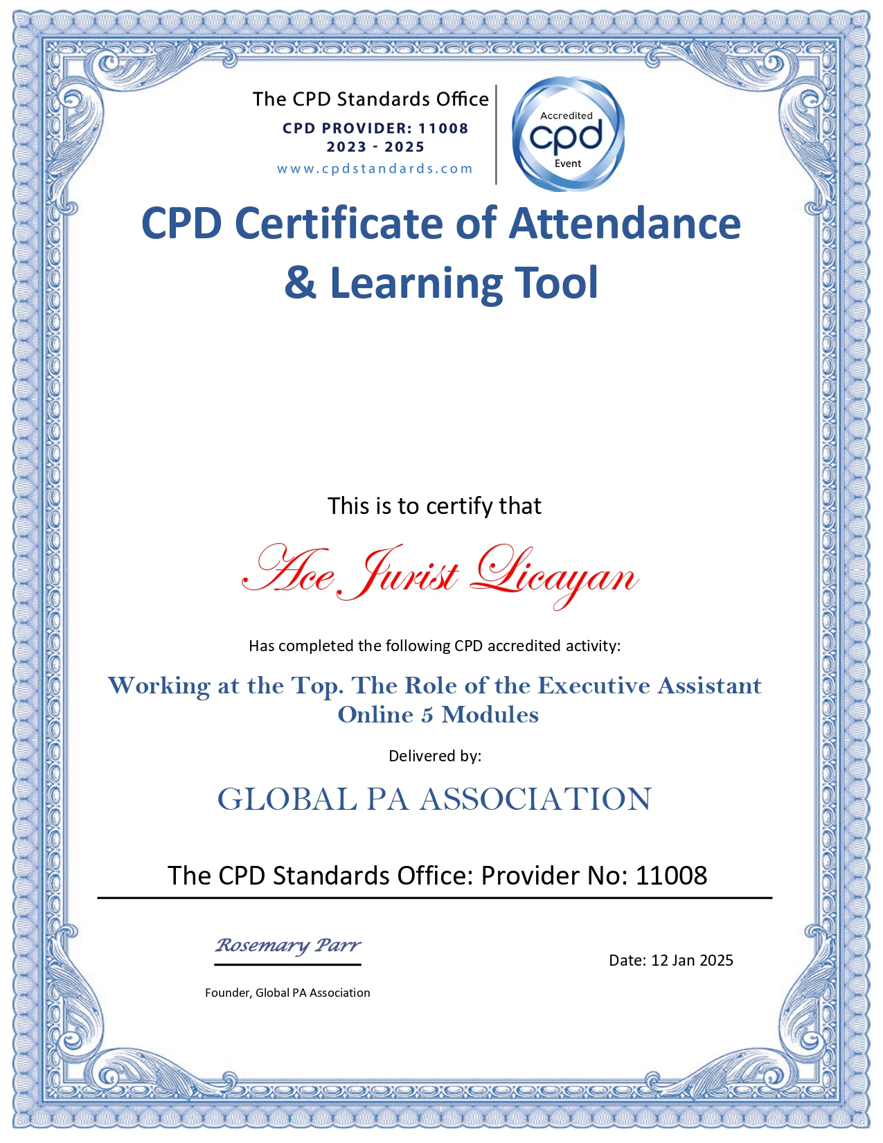 Global CPD Certificate