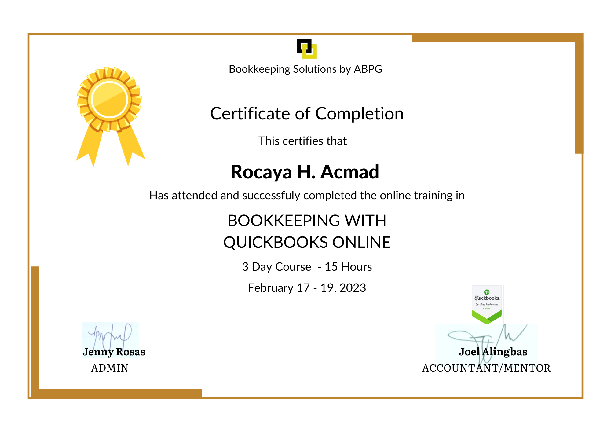 BOOKKEEPING WITH QB CERTIFICATE