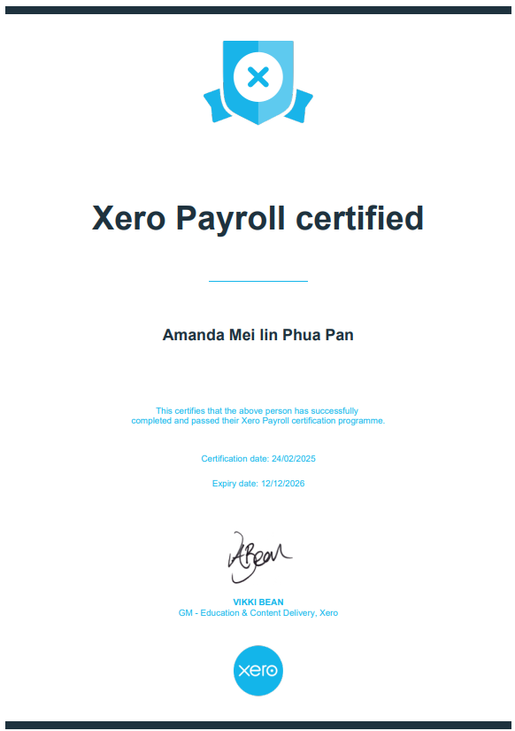 Xero Payroll Certified