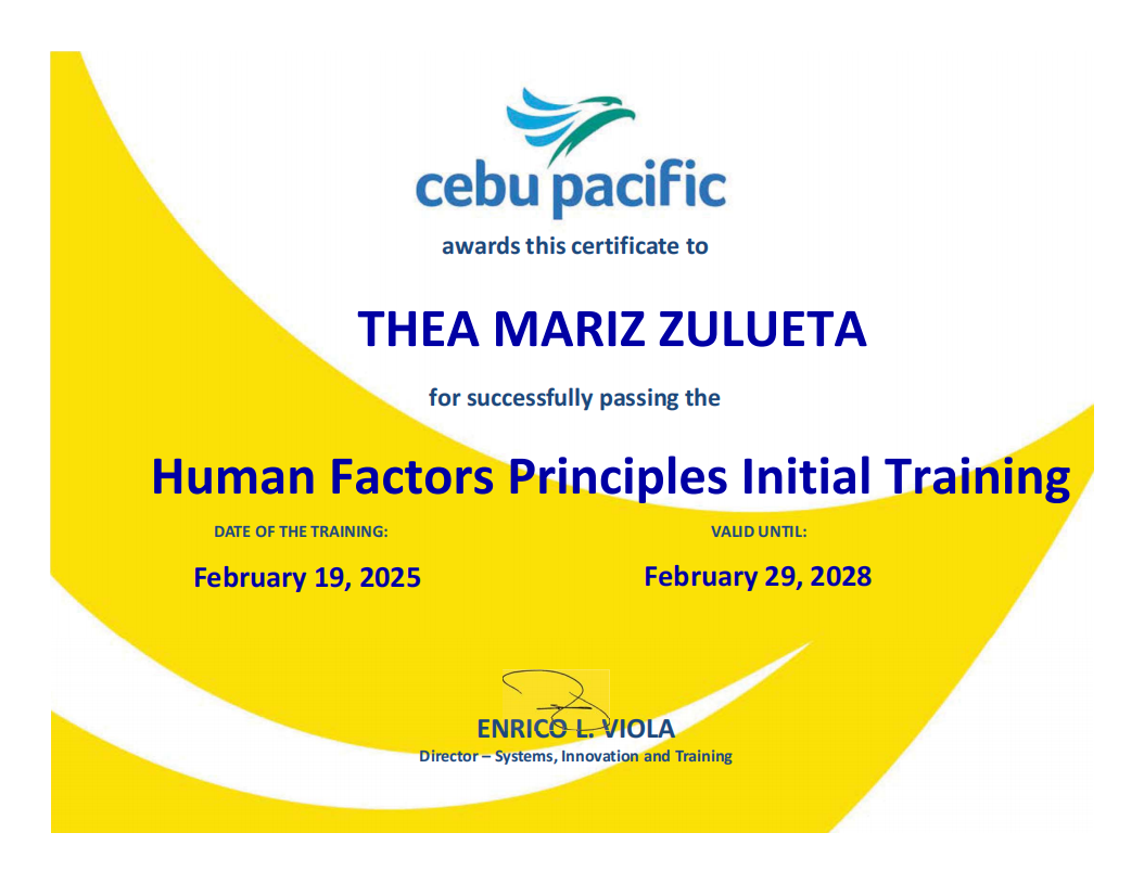 Human Factors Principles Initial Training