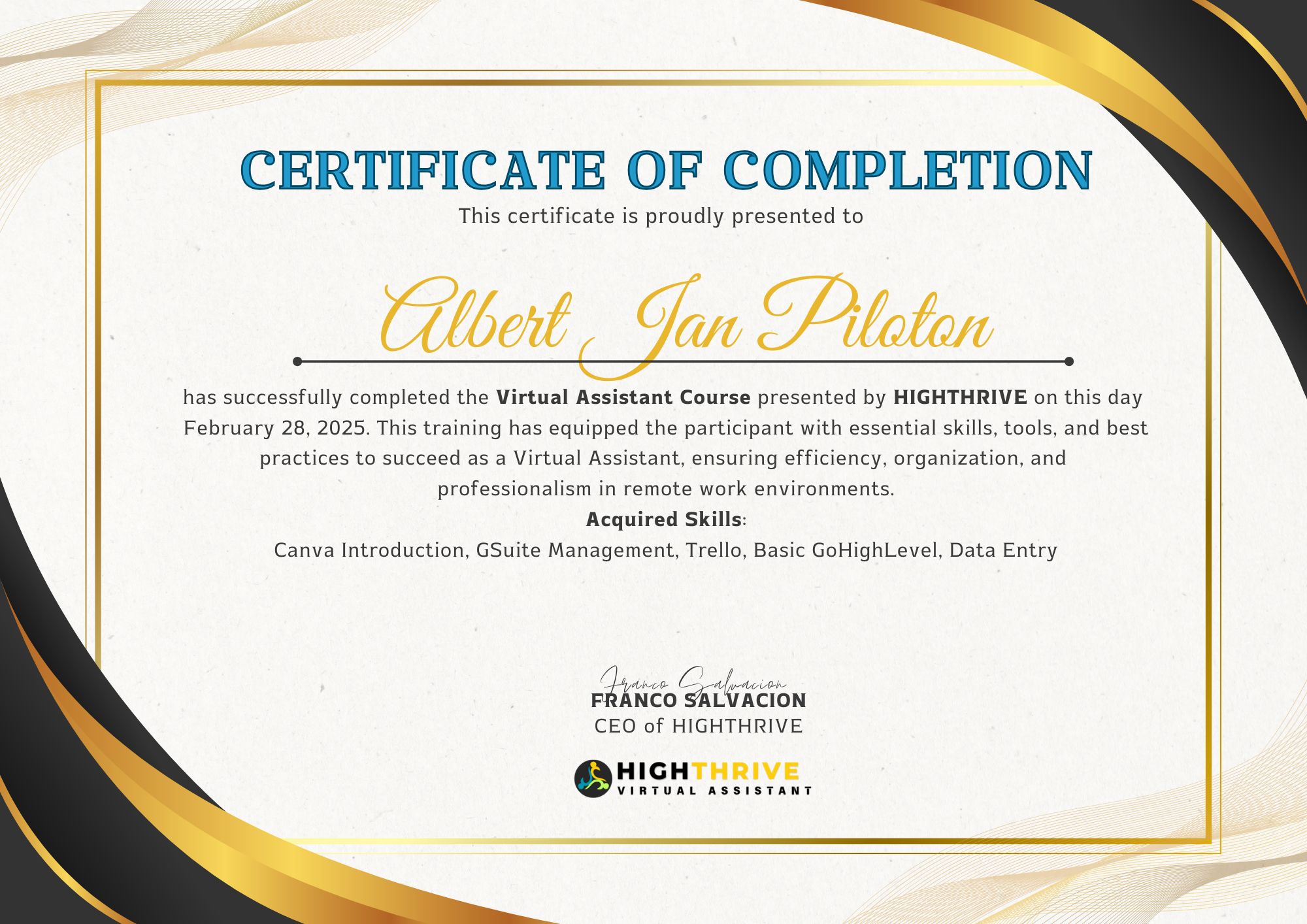 Virtual Assistant Course