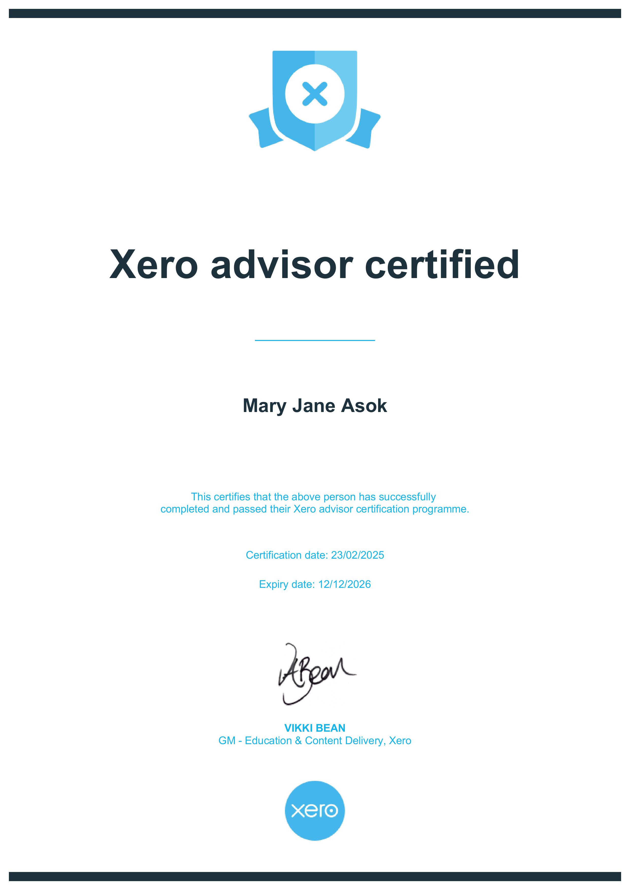 XERO Advisor Certified