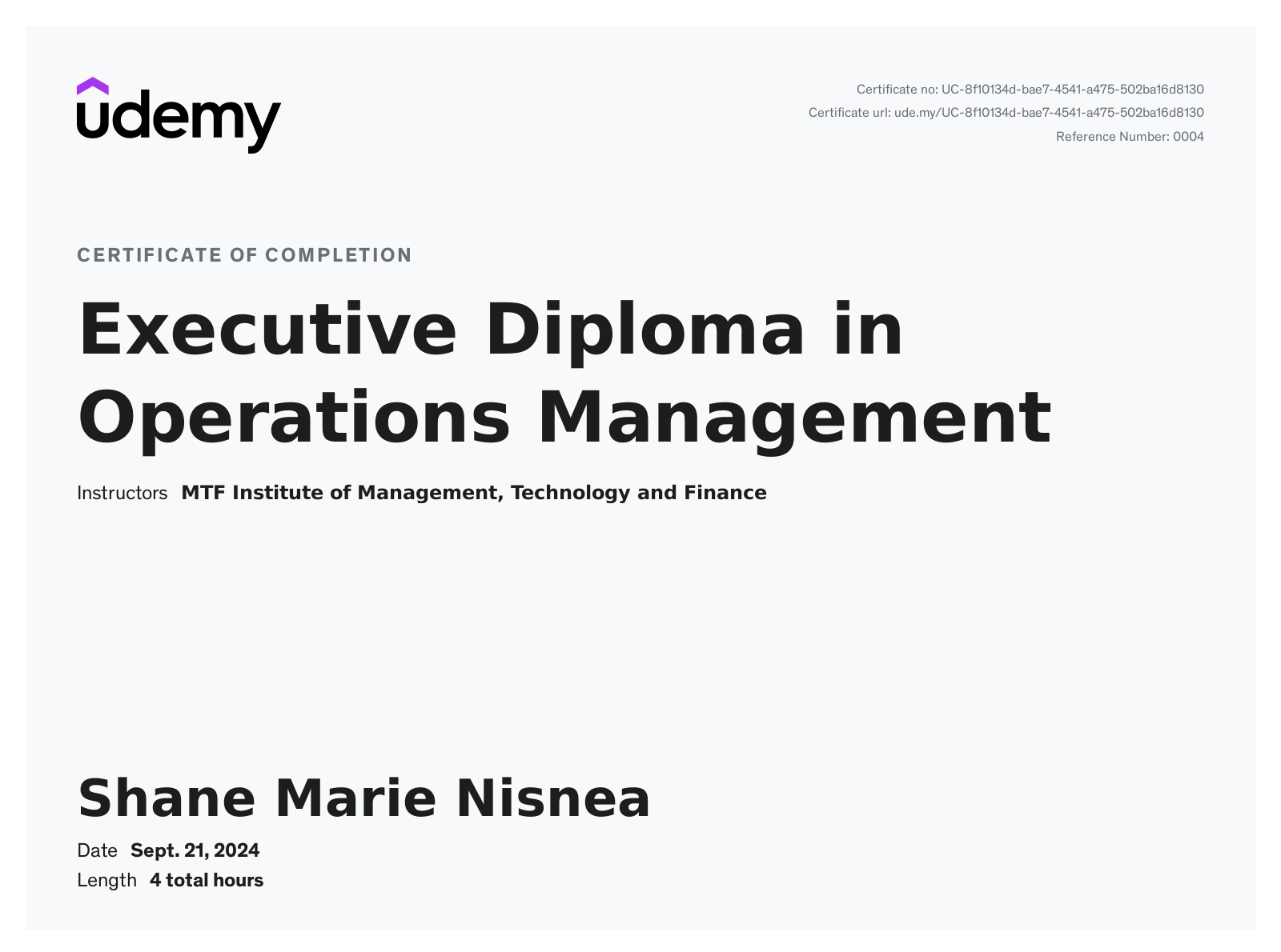 Executive Diploma in Operations Management