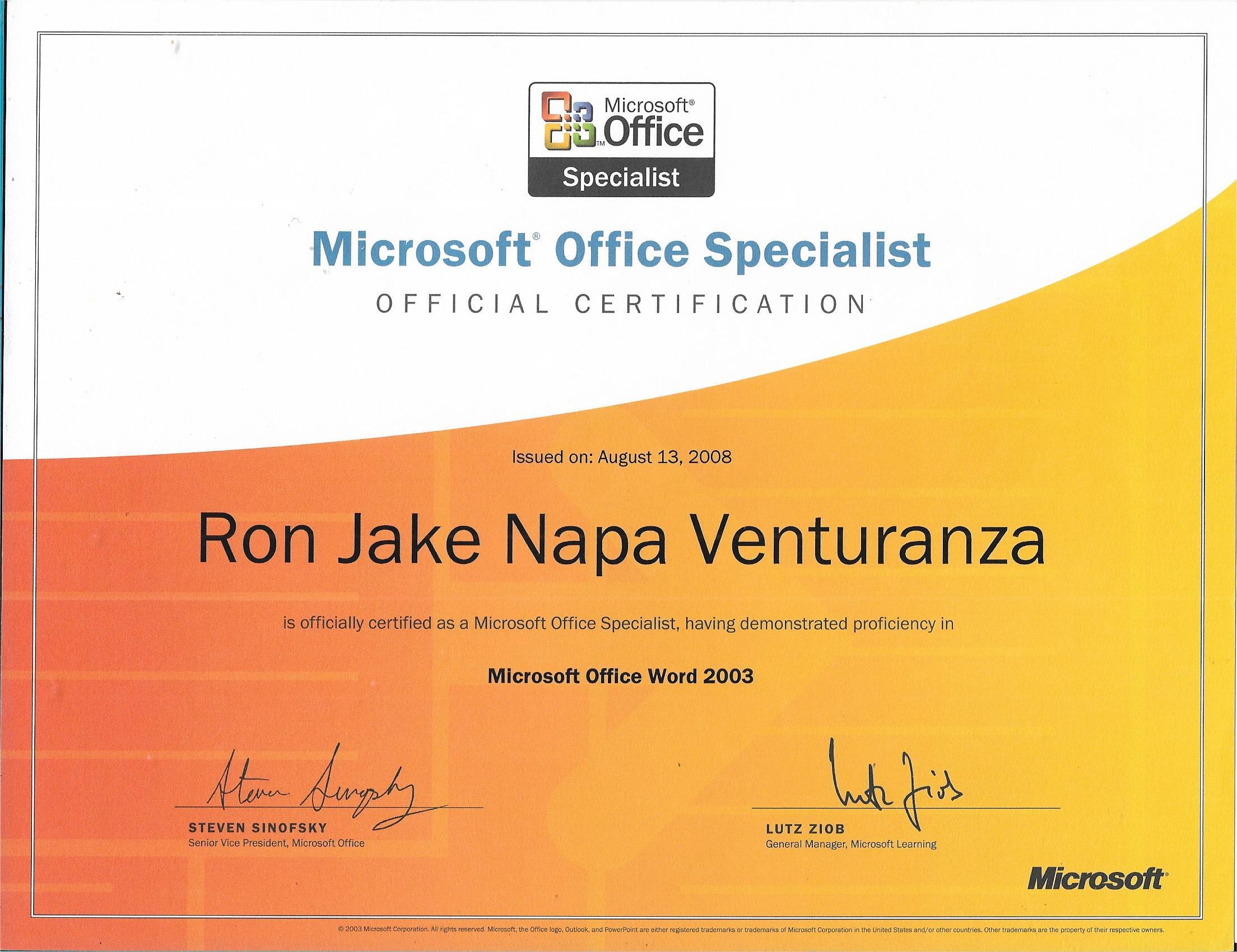 MS Office Word Specialist