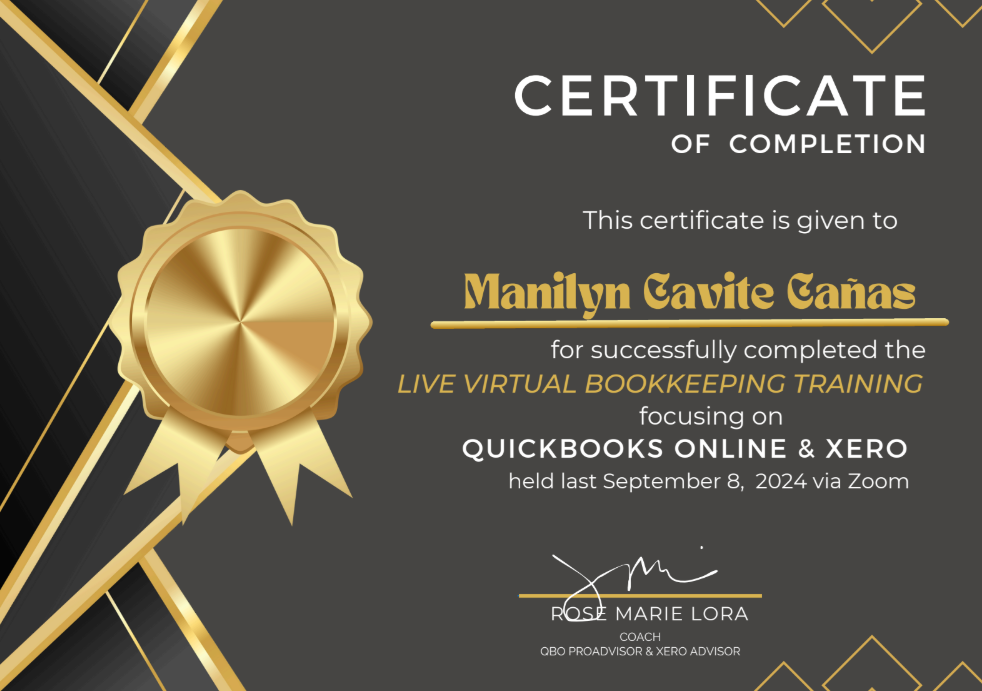Quickbooks Online and Xero Certificate