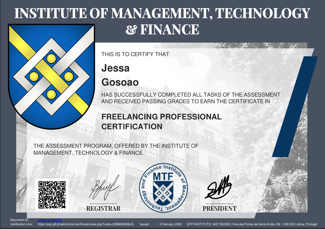 Freelancing Certificate