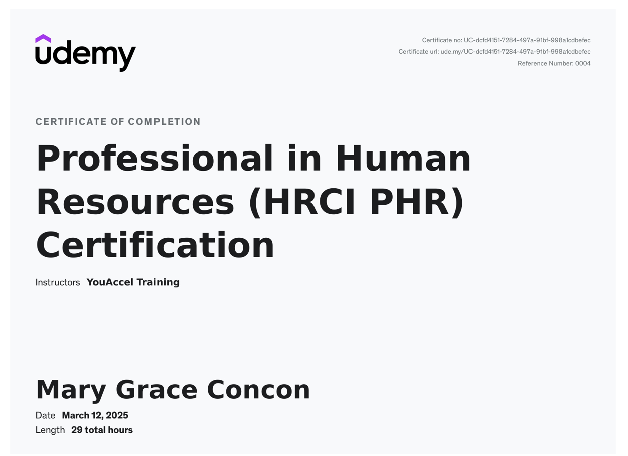 PROFESSION IN HUMAN RESOURCES CERTIFICATION