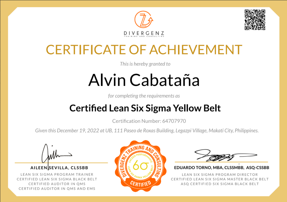 Lean Six Sigma Yellow Belt
