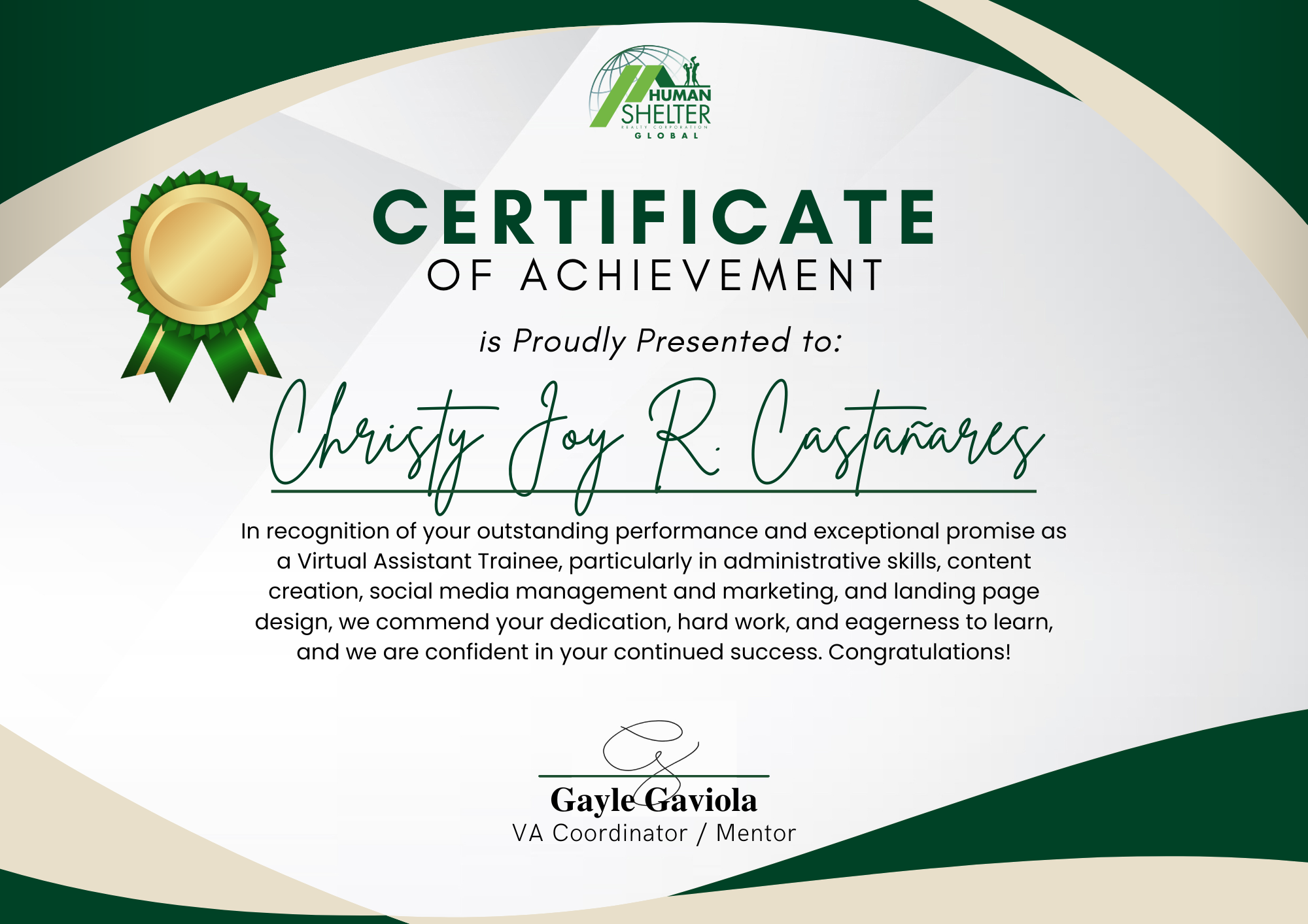 Real Estate Virtual Assistant Trainee