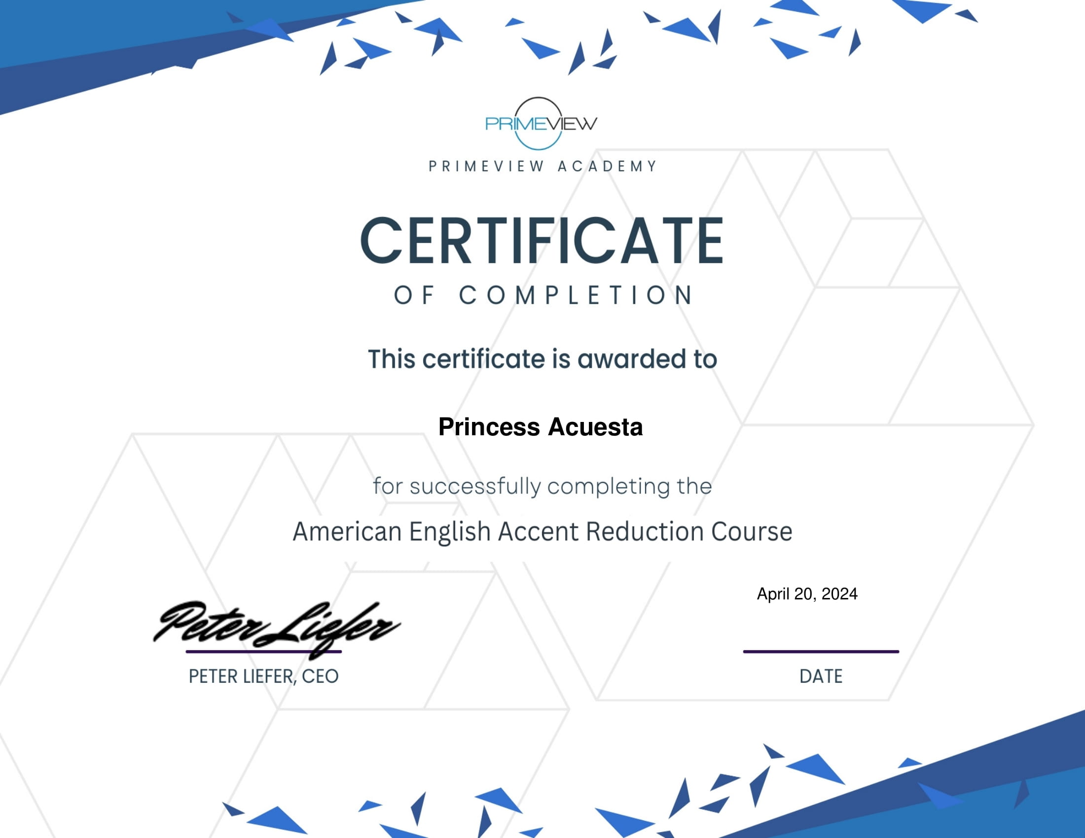 American English Pronunciation Certificate