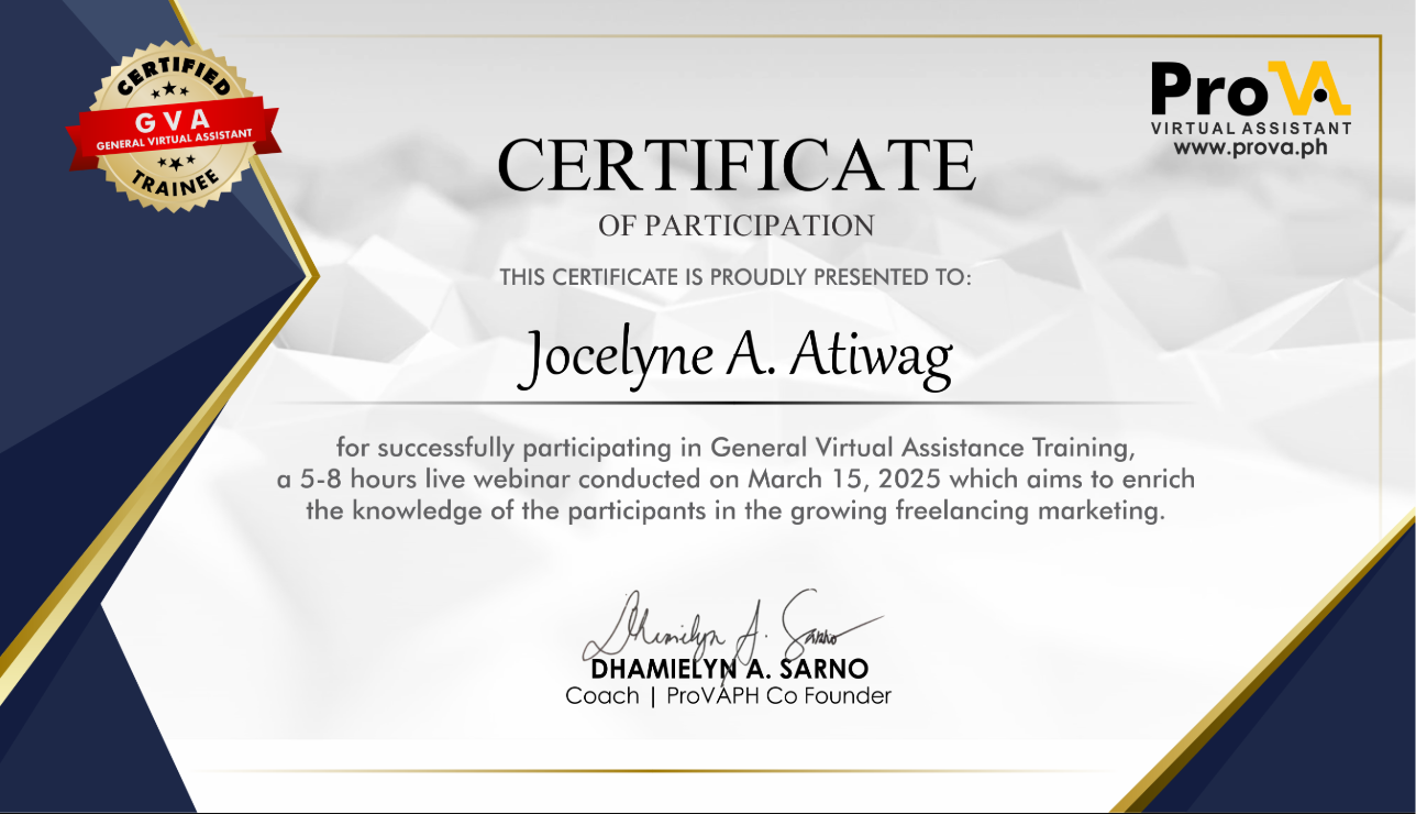 prova certificate