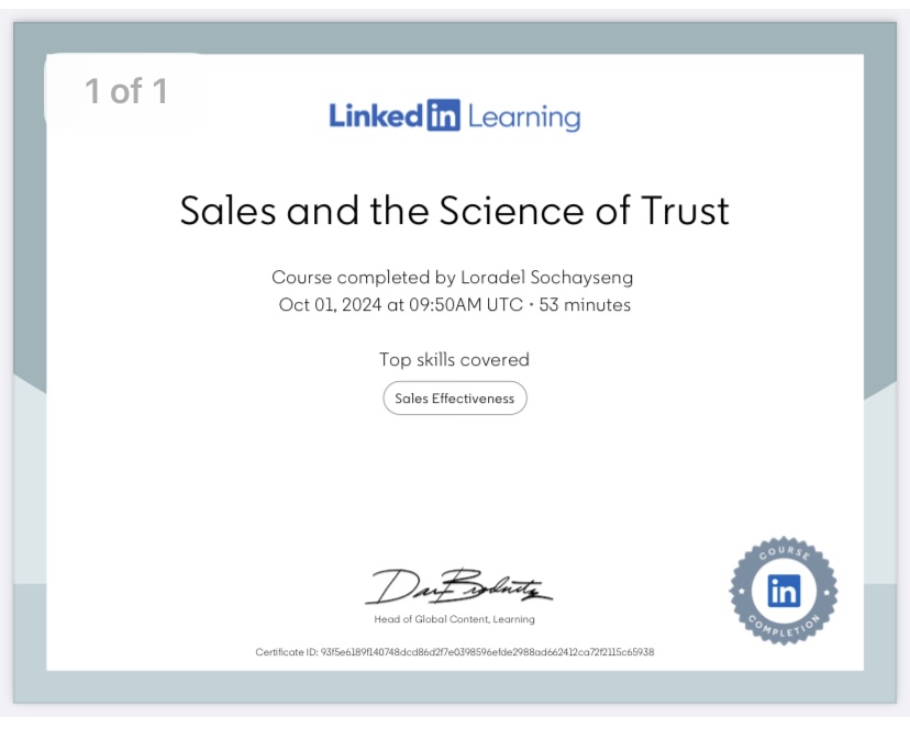 Sales and the Science of Trust